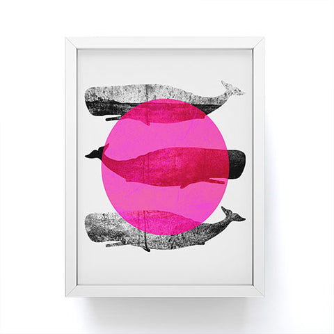 Elisabeth Fredriksson Whales Pink Framed Mini Art Print