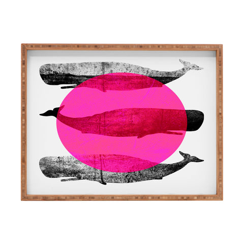 Elisabeth Fredriksson Whales Pink Rectangular Tray