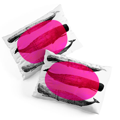 Elisabeth Fredriksson Whales Pink Pillow Shams