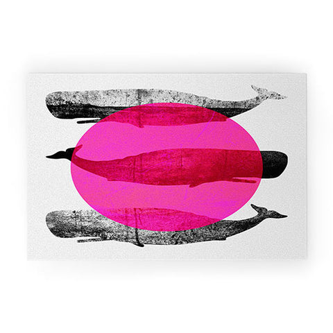 Elisabeth Fredriksson Whales Pink Welcome Mat