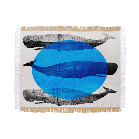 Elisabeth Fredriksson Whales Throw Blanket