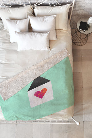 Elisabeth Fredriksson Where The Heart Is Fleece Throw Blanket