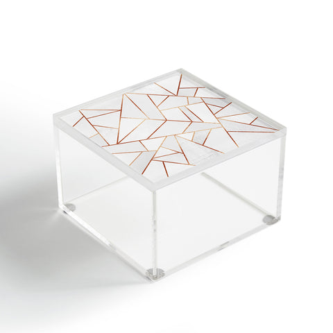 Elisabeth Fredriksson White Stone Copper Lines Acrylic Box