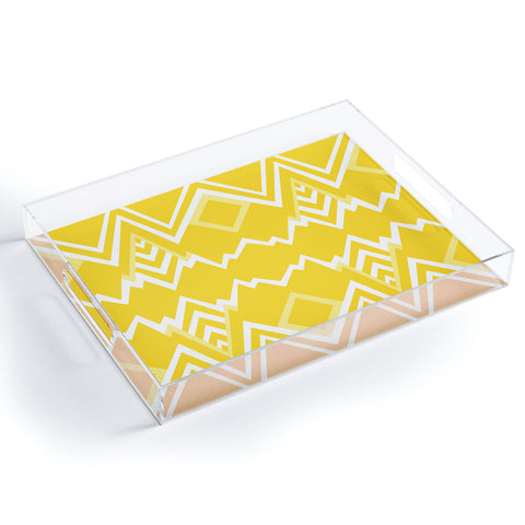 Elisabeth Fredriksson Wicked Valley Pattern Yellow Acrylic Tray