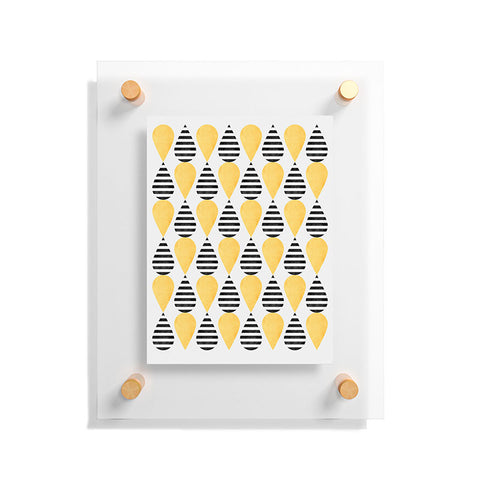 Elisabeth Fredriksson Yellow Drops Floating Acrylic Print