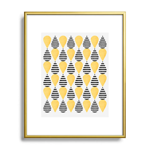 Elisabeth Fredriksson Yellow Drops Metal Framed Art Print