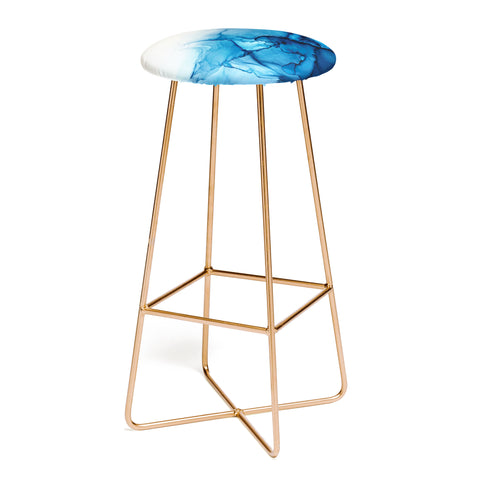 Elizabeth Karlson Blue Tides Abstract Bar Stool