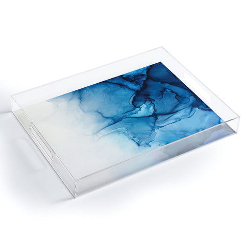 Elizabeth Karlson Blue Tides Abstract Acrylic Tray