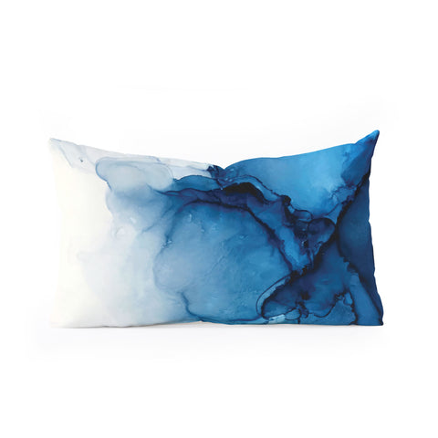 Elizabeth Karlson Blue Tides Abstract Oblong Throw Pillow