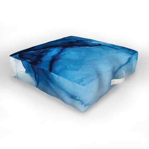 Elizabeth Karlson Blue Tides Abstract Outdoor Floor Cushion