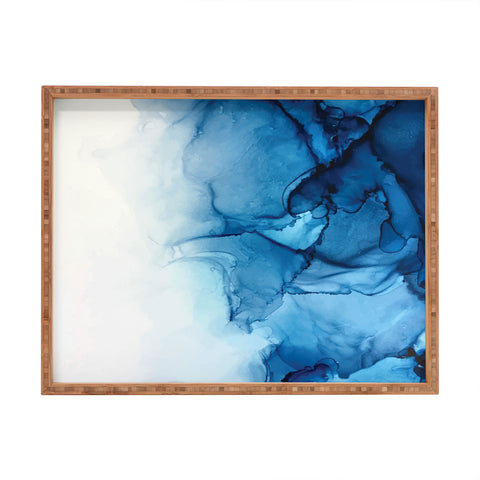 Elizabeth Karlson Blue Tides Abstract Rectangular Tray