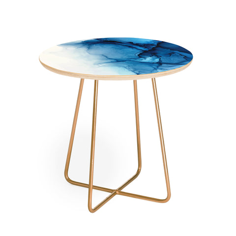 Elizabeth Karlson Blue Tides Abstract Round Side Table