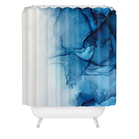 Elizabeth Karlson Blue Tides Abstract Shower Curtain