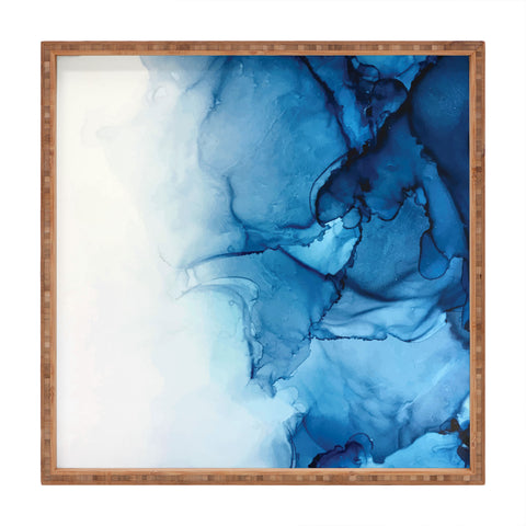 Elizabeth Karlson Blue Tides Abstract Square Tray