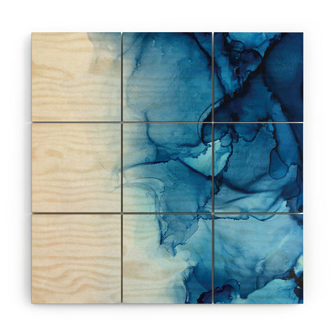 Elizabeth Karlson Blue Tides Abstract Wood Wall Mural