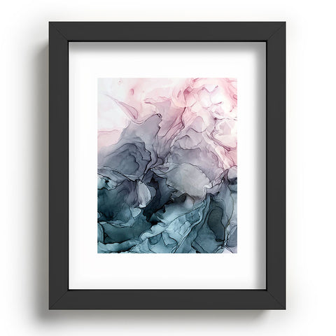 Elizabeth Karlson Blush and Paynes Grey Abstract Recessed Framing Rectangle