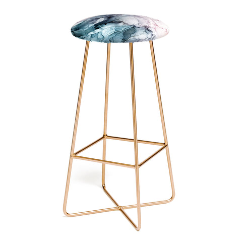 Elizabeth Karlson Blush and Paynes Grey Abstract Bar Stool