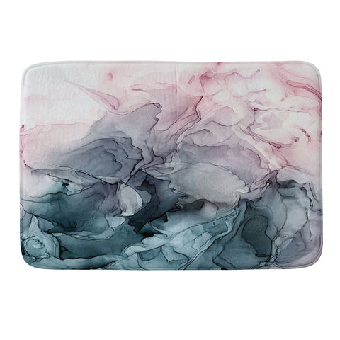 Elizabeth Karlson Blush and Paynes Grey Abstract Memory Foam Bath Mat