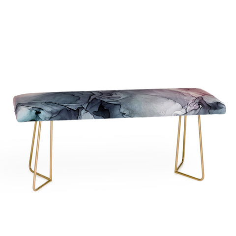 Elizabeth Karlson Blush and Paynes Grey Abstract Bench
