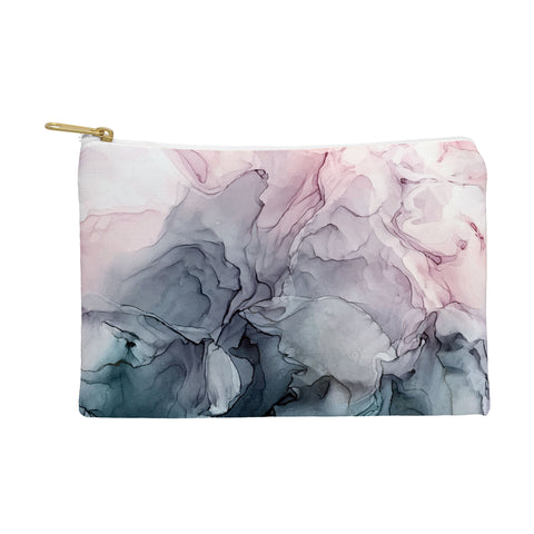 Elizabeth Karlson Blush and Paynes Grey Abstract Pouch