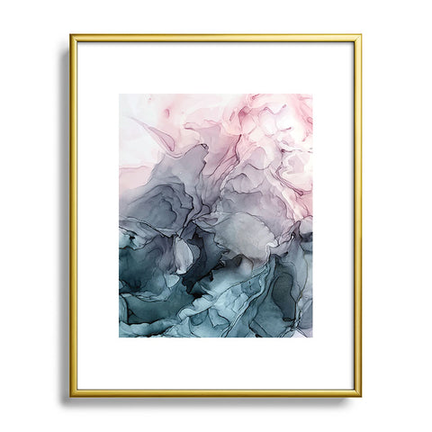 Elizabeth Karlson Blush and Paynes Grey Abstract Metal Framed Art Print
