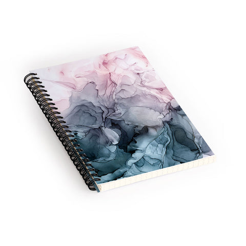 Elizabeth Karlson Blush and Paynes Grey Abstract Spiral Notebook