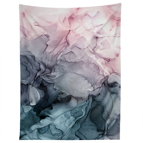 Elizabeth Karlson Blush and Paynes Grey Abstract Tapestry