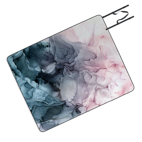 Elizabeth Karlson Blush and Paynes Grey Abstract Picnic Blanket