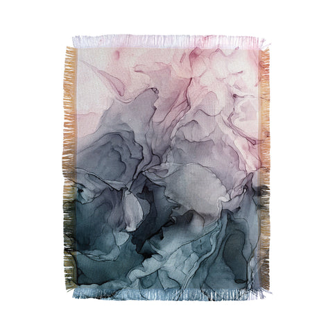 Elizabeth Karlson Blush and Paynes Grey Abstract Throw Blanket