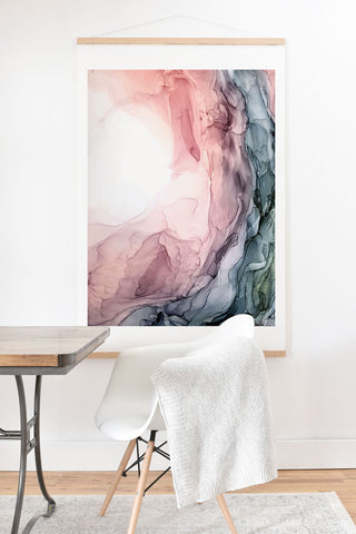 Elizabeth Karlson Blush Blue Dream Abstract Art Print And Hanger