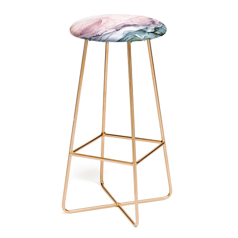Elizabeth Karlson Blush Blue Dream Abstract Bar Stool