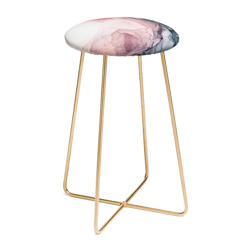 Elizabeth Karlson Blush Blue Dream Abstract Counter Stool