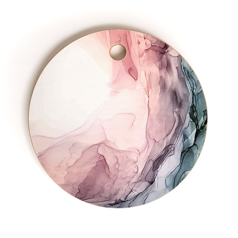 Elizabeth Karlson Blush Blue Dream Abstract Cutting Board Round