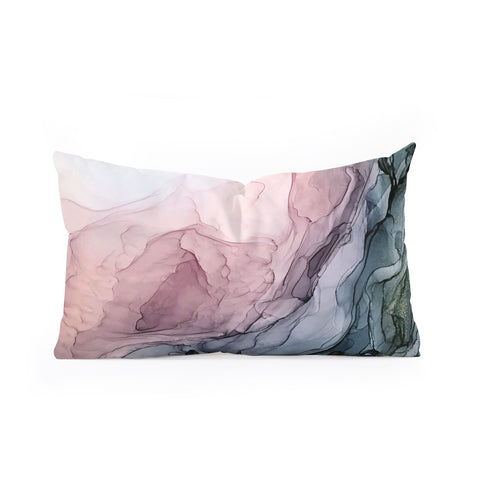 Elizabeth Karlson Blush Blue Dream Abstract Oblong Throw Pillow