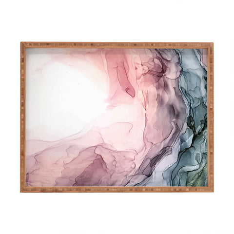 Elizabeth Karlson Blush Blue Dream Abstract Rectangular Tray