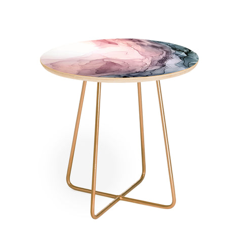 Elizabeth Karlson Blush Blue Dream Abstract Round Side Table