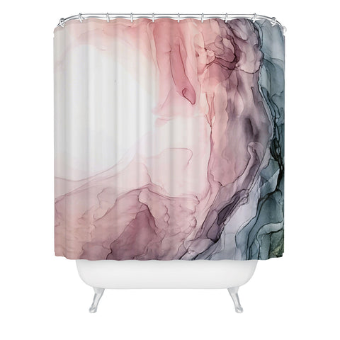 Elizabeth Karlson Blush Blue Dream Abstract Shower Curtain
