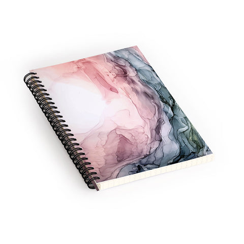 Elizabeth Karlson Blush Blue Dream Abstract Spiral Notebook