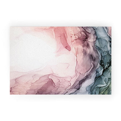 Elizabeth Karlson Blush Blue Dream Abstract Welcome Mat