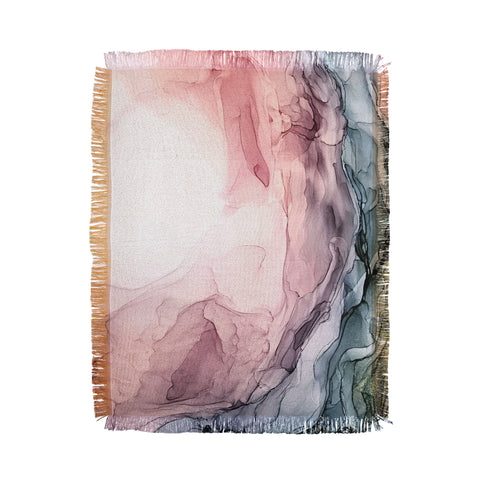 Elizabeth Karlson Blush Blue Dream Abstract Throw Blanket