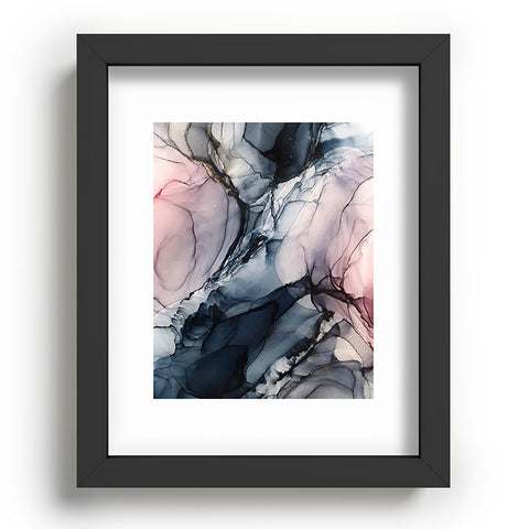 Elizabeth Karlson Blush Navy Gray Abstract Calm Recessed Framing Rectangle