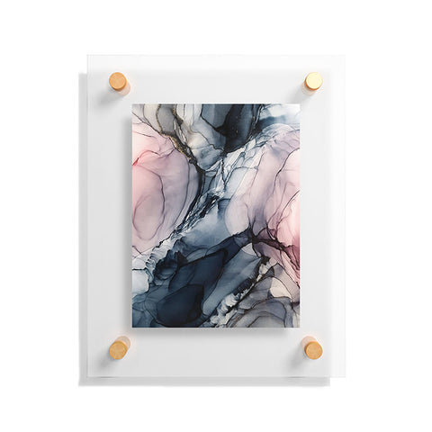 Elizabeth Karlson Blush Navy Gray Abstract Calm Floating Acrylic Print