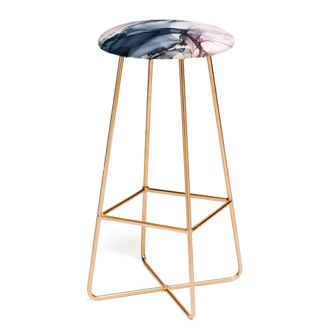 Elizabeth Karlson Blush Navy Gray Abstract Calm Bar Stool