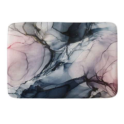 Elizabeth Karlson Blush Navy Gray Abstract Calm Memory Foam Bath Mat