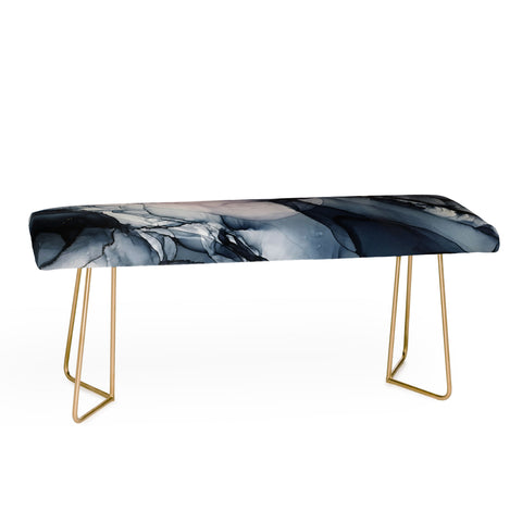 Elizabeth Karlson Blush Navy Gray Abstract Calm Bench