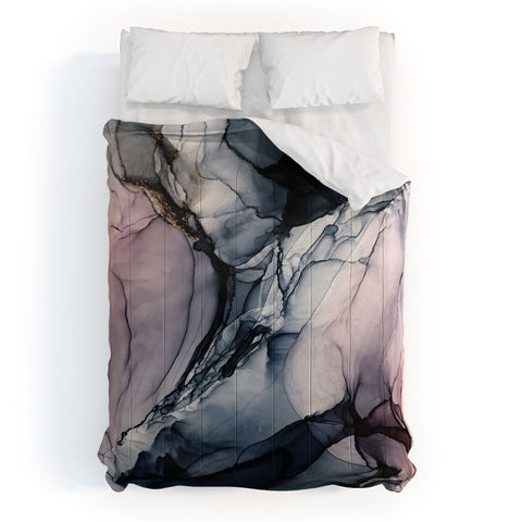 Elizabeth Karlson Blush Navy Gray Abstract Calm Comforter