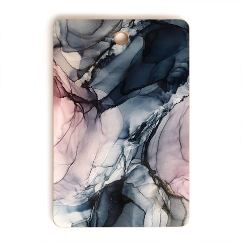 Elizabeth Karlson Blush Navy Gray Abstract Calm Cutting Board Rectangle