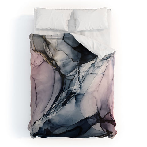 Elizabeth Karlson Blush Navy Gray Abstract Calm Duvet Cover