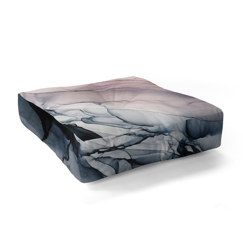 Elizabeth Karlson Blush Navy Gray Abstract Calm Floor Pillow Square