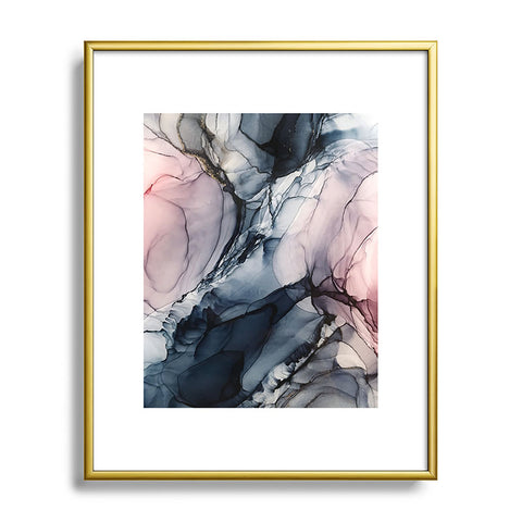 Elizabeth Karlson Blush Navy Gray Abstract Calm Metal Framed Art Print
